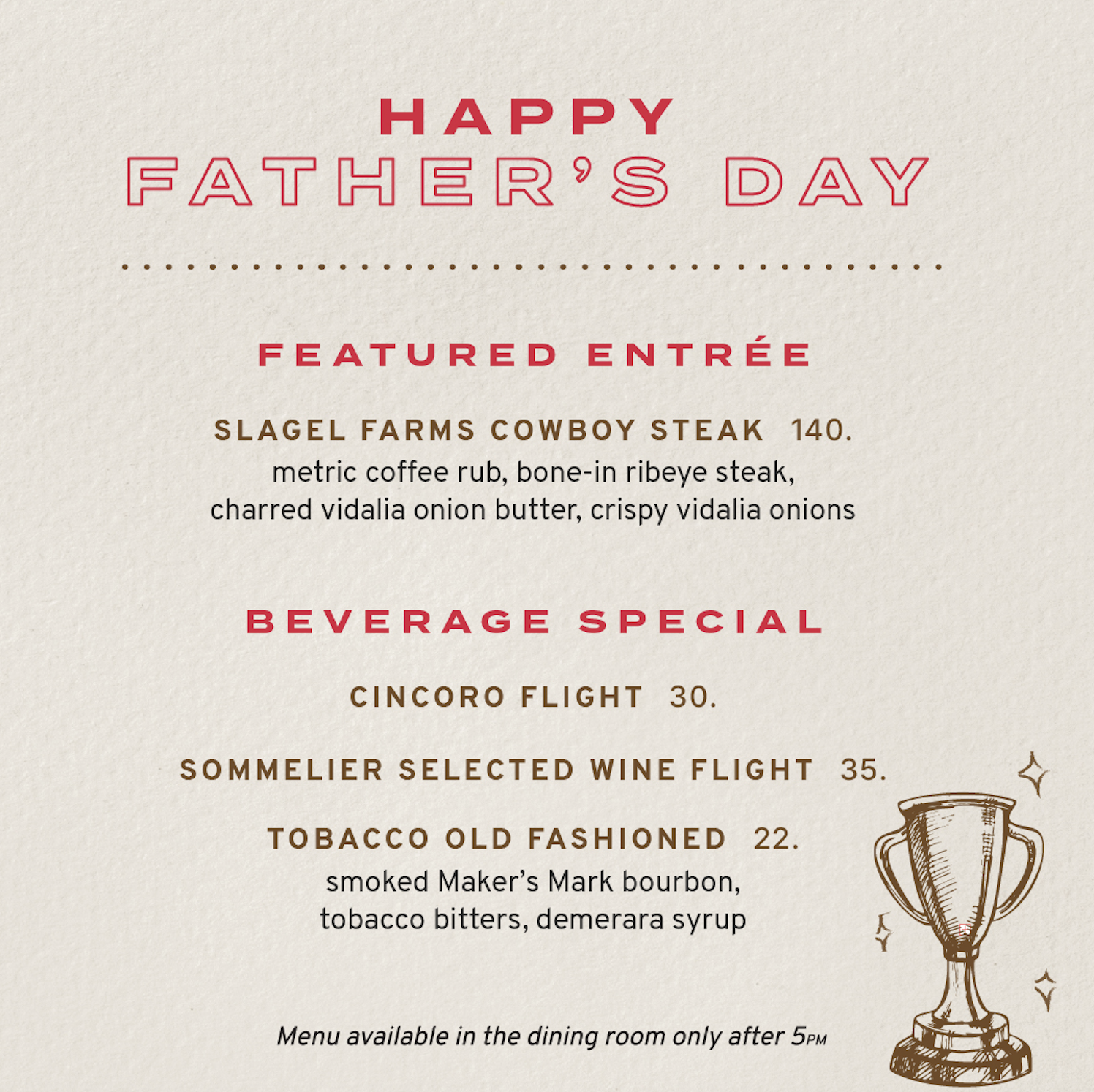 fathers day menu